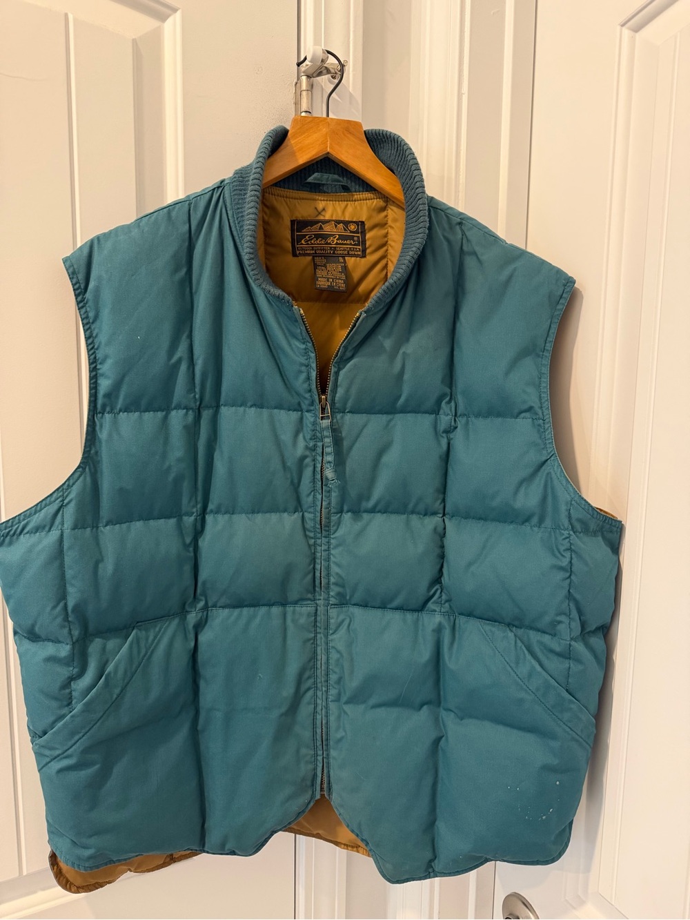Eddie Bauer Teal Quilted Down Vest - Men's